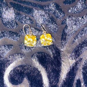 Yellow Cushion-Cut Drop Earrings - Judith Ripka 🐆🍒